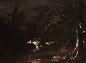 Ichabod Crane flieht vor dem kopflosen Reiter