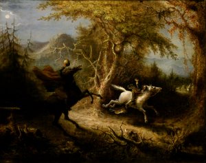 Der kopflose Reiter verfolgt Ichabod Crane, 1858 von John Quidor