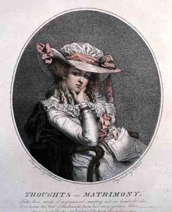 Gedanken zur Ehe, graviert von William Ward, veröffentlicht vom Künstler von John Raphael (after) Smith