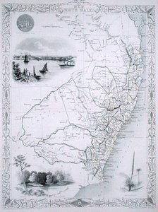 New South Wales, aus einer Serie von Weltkarten, veröffentlicht von John Tallis & Co., London & New York