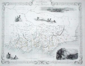 Victoria oder Port Phillip, Australien, aus einer Serie von Weltkarten, veröffentlicht von John Tallis & Co, New York & London