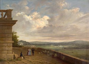 Blick von der Nottingham Castle Terrasse nach Osten, ca. 1845 von John Rawson Walker