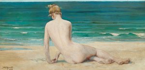 Akt am Ufer sitzend, 1888