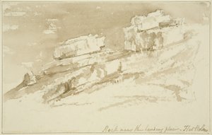 Felsen nahe der Landestelle, Flat Holm von John Reverend Eden