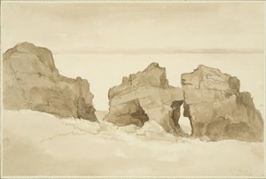 Felsen auf der Nordseite von Flat Holm [Castle Rock] von John Reverend Eden