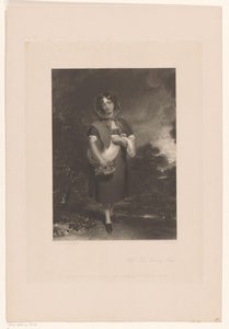 Junge Frau mit Haube und einem Korb in einer Landschaft von John Richardson Jackson