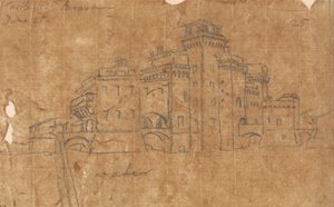 Schloss in Ferrara, 21. Juni von John Robert Cozens
