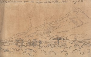 Teil des Vesuvs von der Loggia der Villa, Portici, 22. August von John Robert Cozens