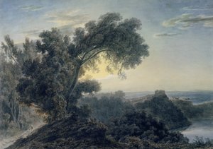 Der See von Albano und Schloss Gandolfo von John Robert Cozens
