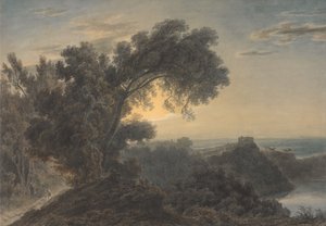 Der Albaner See und Schloss Gandolfo von John Robert Cozens