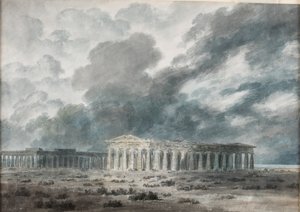 Zwei große Tempel in Paestum von John Robert Cozens
