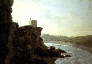 Blick auf den Tiber in der Nähe von Ponte Molle, drei Meilen von Rom entfernt von John Robert Cozens