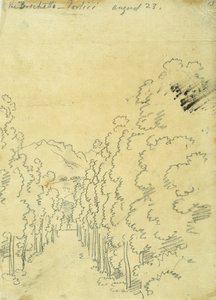 Waldlandschaft, aus einem Album von Durchzeichnungen von John Robert Cozens