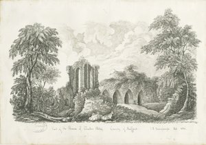 Croxden Abbey: Feder- und Tintenzeichnung von John Robert Fernyhough