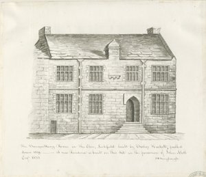 Lichfield - Bankettsaal in The Close: Sepiawaschzeichnung, nd [frühes 19. Jh.] von John Robert Fernyhough