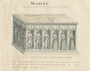 Madeley Church - Denkmal für Randolf Egerton (Feder- und Tuschzeichnung, 19. Jh.) von John Robert Fernyhough