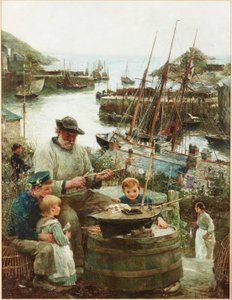Schiffsmodellbauer mit Hafen, 1908