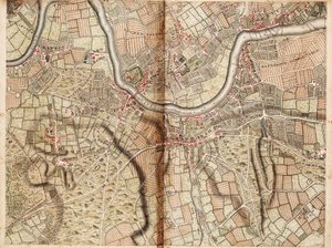 Karte von Barnes, Battersea, Putney und Wandsworth von John Rocque
