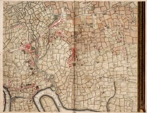 Karte von Bow, Stratford, Blackwall und Plaistow von John Rocque