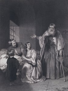 Francesco Foscari, Doge von Venedig, verkündet das Exil-Urteil über seinen Sohn Giacopo von John Rogers (after) Herbert