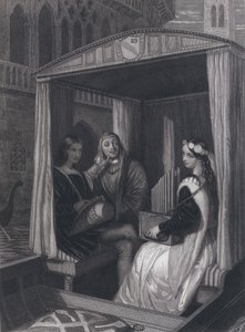 Lady Viola und ihre Lehrer (Gravur)