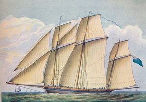 Bewaffneter Lugger mit allen Segeln gesetzt, 1825 von John Rogers
