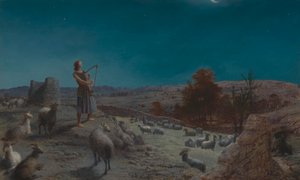 David, der zukünftige König von Israel, als Hirte in Bethlehem von John Rogers Herbert