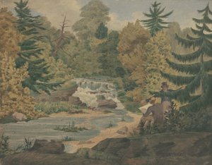 Ansicht der zweiten Wasserfälle am Sawkill River, ca. 1840 von John Rubens Smith