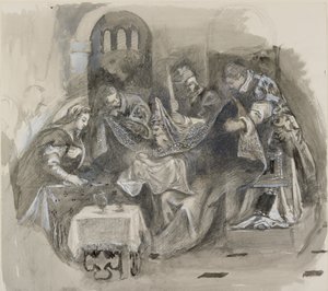 Zeichnung von Tintorettos Beschneidung in der Scuola Grande di San Rocco, August 1869