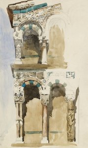 Teil der Fassade der zerstörten Kirche San Michele in Foro, Lucca, 1846 von John Ruskin
