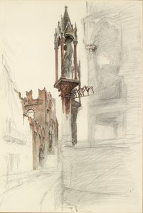 Studie einer Nische um das Grab von Cansignorio della Scala in Verona, 1869 von John Ruskin