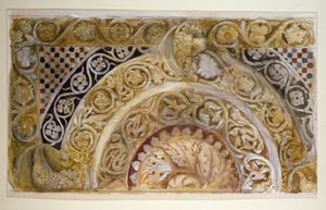 Studie eines Panels am Taufbecken, Pisa von John Ruskin