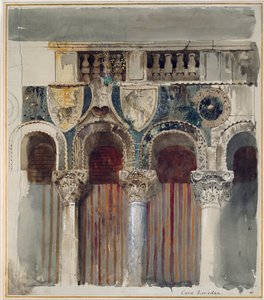 Studie des Marmoreinlegers an der Vorderseite des Casa Loredan, Venedig, September-Oktober 1845 von John Ruskin