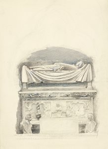 Der Sarkophag und die Effigie des Grabes von Cangrande I della Scala, Verona, 21. Mai-1. Juli 1869 von John Ruskin