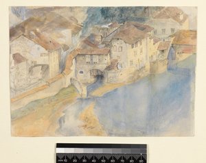 Ansicht von Freiburg, Schweiz, ca. 1854 von John Ruskin