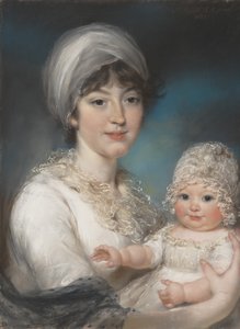 Mrs. Robert Shurlock Henrietta Ann Jane Russell, 1775-1849 und ihre Tochter Ann, 1801