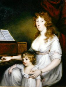 Porträt einer Dame mit ihrem Kind von John Russell