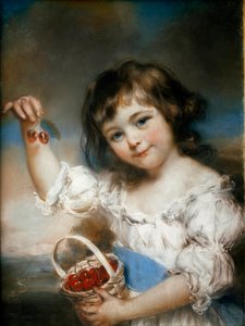 Das Kirschkind. Gemälde von John Russell (1745-1806) Paris, Musée du Louvre