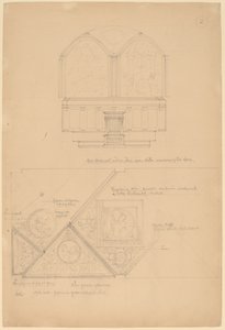 Studie eines Altars und Deckenpaneele