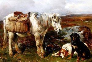 Highland-Pony mit Hunden von John Sargent Noble