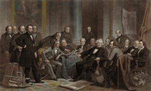 Männer des Fortschritts und der Erfindung (An der Cooper Union, 1857) von John Sartain