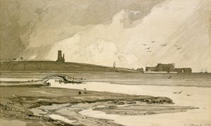 Blakeney Kirche und Wiveton Hall, 1818 von John Sell Cotman