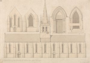 Erhebung der Kirche von Columbiers, nahe Valognes, Normandie von John Sell Cotman