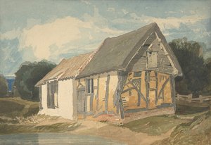 Bauernhofgebäude an einem Teich, 1808-11 von John Sell Cotman