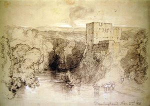 Framlingham: das Schloss und der Fluss von John Sell Cotman