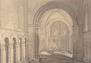 Innenraum der Kapelle von Saint Julien, nahe Rouen, Normandie von John Sell Cotman