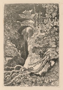 Liber Studiorum: Platte 10, Die Teufelsbrücke, Cardinganshire, 1838