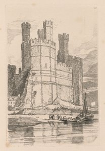 Liber Studiorum: Tafel 28, Caernarvon Castle, N. Wales von John Sell Cotman