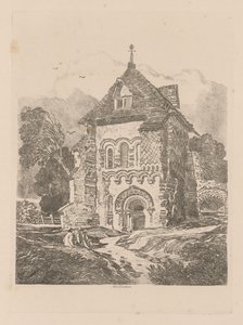 Liber Studiorum: Platte 36, Kirche in der Nähe von Durham, 1838 von John Sell Cotman