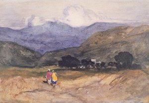 Berglandschaft mit Figuren